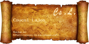 Csucsi Lajos névjegykártya